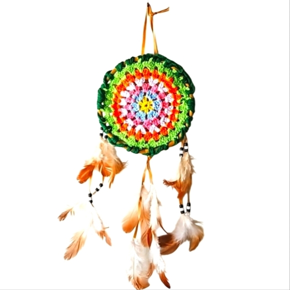 Hand Crafted Other - Multicolored Crochet Boho Dreamcatcher Handmade Wall Decor Cottagecore Style